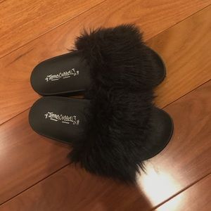 Black fur slides